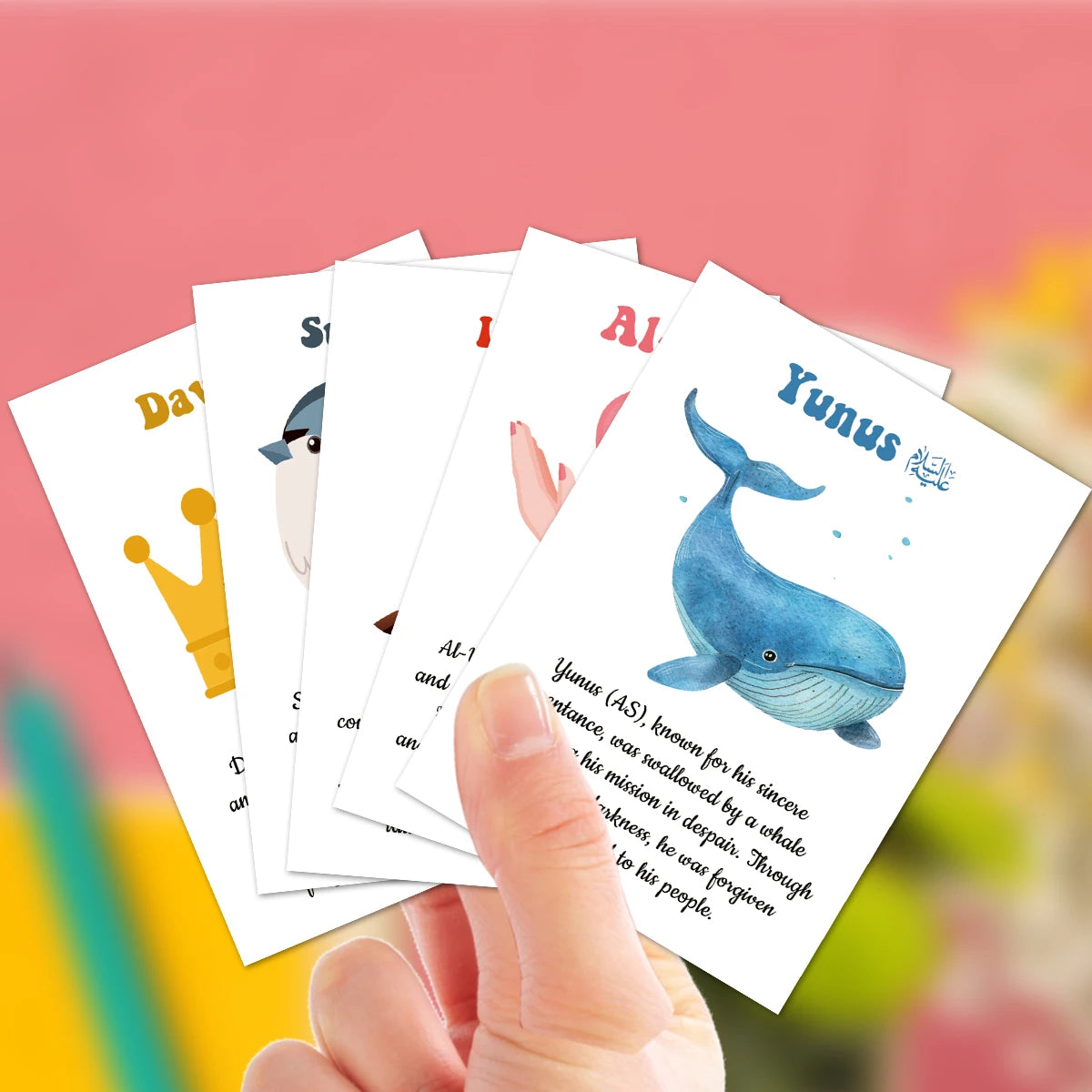 25pcs Islamic Prophet Character Cards,Content Includes Prophetic Lives,Values,Educational Visual Guide Card,Ramadan Prayers Gift