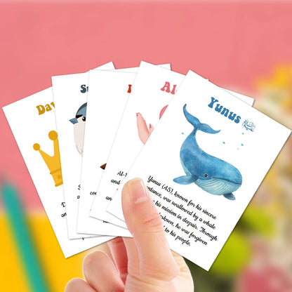 25pcs Islamic Prophet Character Cards,Content Includes Prophetic Lives,Values,Educational Visual Guide Card,Ramadan Prayers Gift